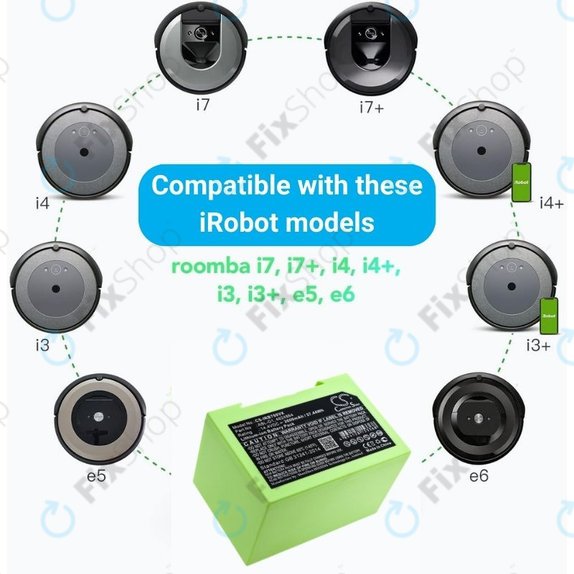 Batteria per iRobot Roomba e-seriess, i-seriess, ABL-D1, 4624864, ABL-D2, Li-Ion, 2600mAh, 14.4V, HQ