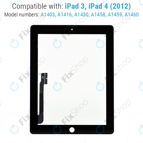Vetro touch per iPad 3, iPad 4, Black
