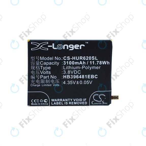 Batteria per Huawei Ascend Y6 2, Honor 5a, Huawei G7 Plus, HB396481EBC, Li-Pol, 3.8V, 3100mAh, HQ