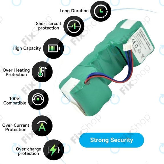 Batteria per Ecovacs Sweeper-seriess, Deebot Ozmo-seriess, DM88, Ni-MH, 3000mAh, 12.0V