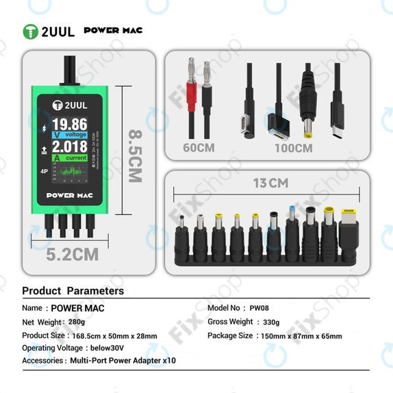 Cavo di alimentazione diagnostico digitale per laptop, 2UUL PW08