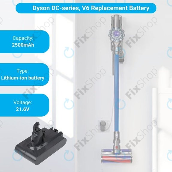 Batteria per Dyson DC-seriess, V6, 965874-02, Li-Ion, 2500mAh, 21.6V