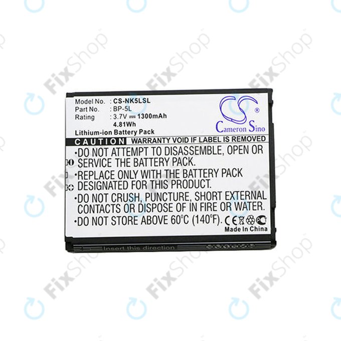 Batteria per Nokia 7710, 9500, E61, E62, N92, N800, BP-5L, Li-Ion, 3.7V, 1300mAh, HQ