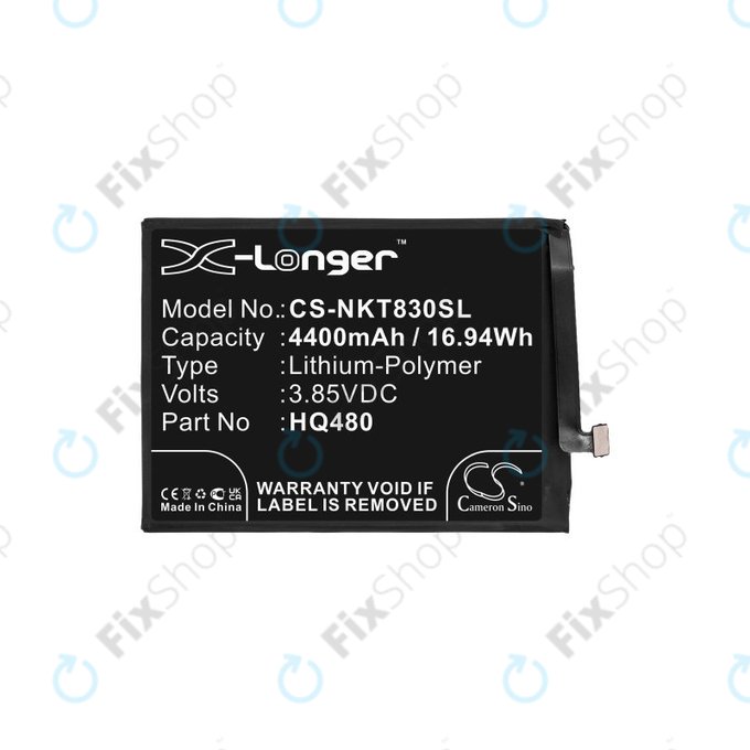 Batteria per Nokia 8.3 2020 5G, HQ480, Li-Pol, 3.85V, 4400mAh, HQ