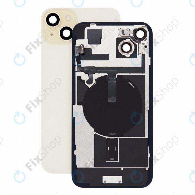 Vetro scocca posteriore per iPhone 15 Plus, Yellow, Pulled A