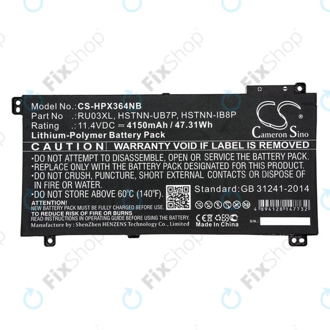 Batteria per HP ProBook x360 440 G1, x360 11 G3, HSTNN-UB7P, Li-Pol, 4150mAh, 11.4V, HQ