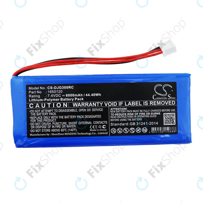 Batteria per DJI Inspire 1, 2, Phantom 3, 4, 1650120, Li-Pol, 6000mAh, 7.4V, HQ