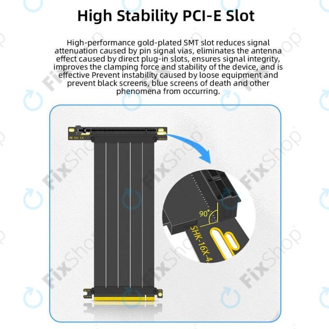Cavo riser PCIe 4.0 x16 per scheda grafica, 20cm, nero