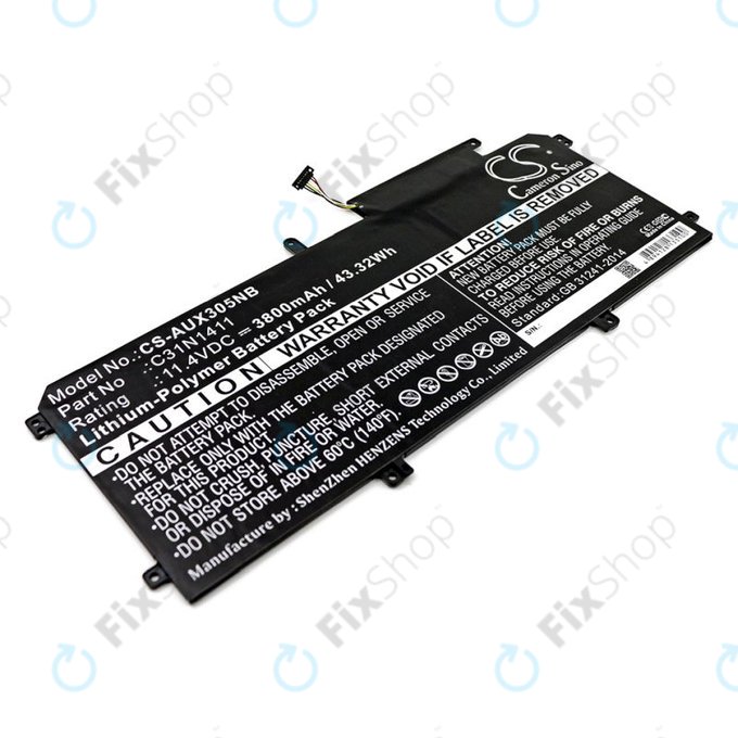 Batteria per Asus Zenbook UX305, C31N1411, Li-Pol, 3800mAh, 11.4V, HQ