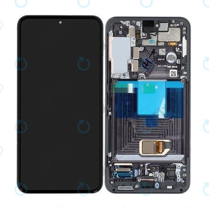 Schermo per Samsung S22 S901B, Phantom Black, Vetro touch con cornice, GH82-27520A, GH82-27521A, Genuine Service Pack