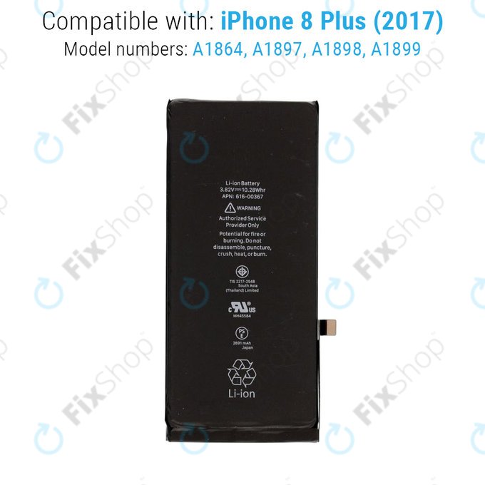 Batteria per iPhone 8 Plus, 2691mAh