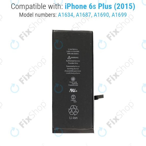 Batteria per iPhone 6S Plus, 2750mAh