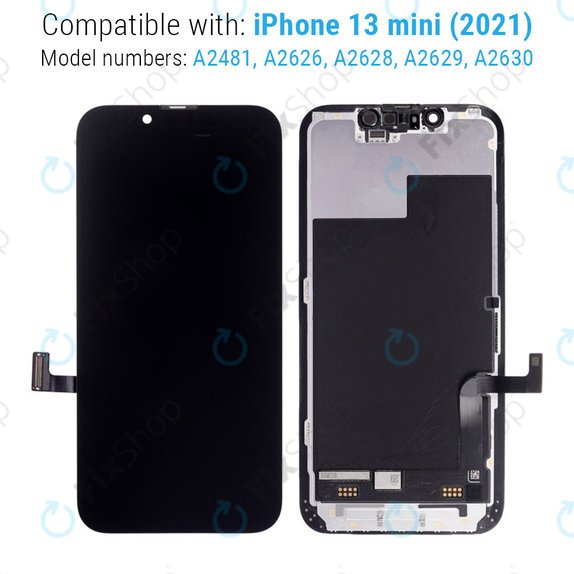 Schermo per iPhone 13 Mini, Vetro touch con cornice, Refurbished