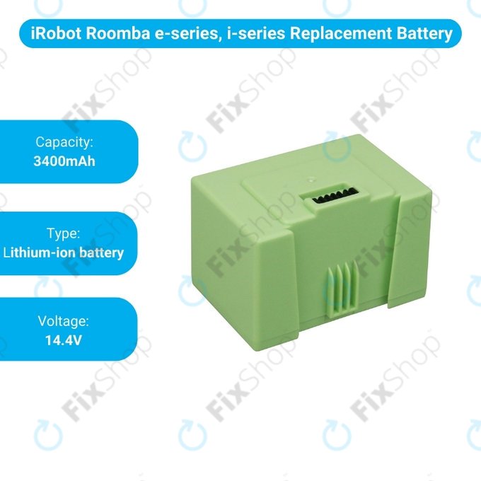 Batteria per iRobot Roomba e-seriess, i-seriess, ABL-D1, 4624864, ABL-D2, Li-Ion, 3400mAh, 14.4V