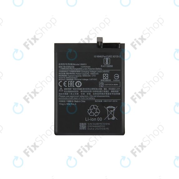 Batteria per Xiaomi Mi 10T 5G, Mi 10T Pro 5G, BM53, 5000mAh