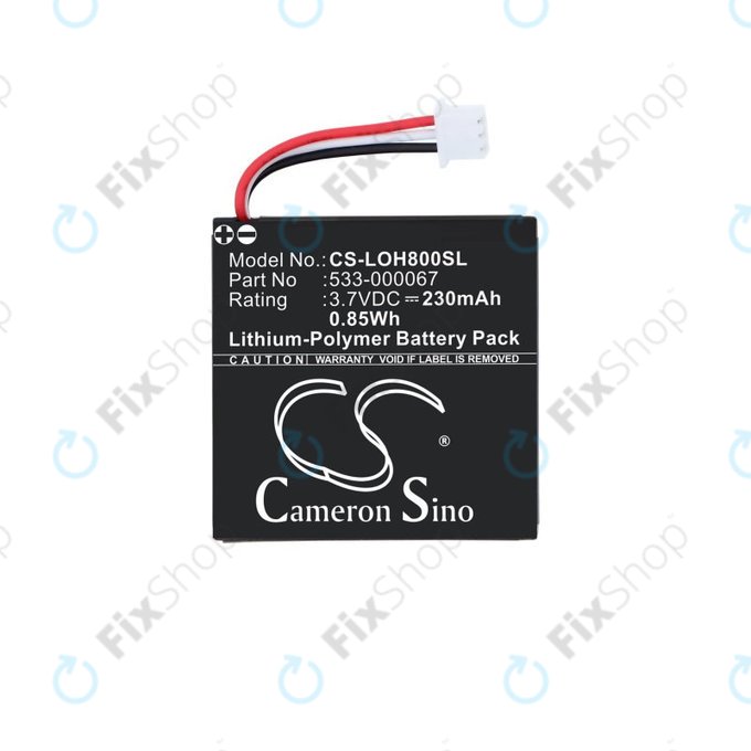 Batteria per Logitech H800, 533-000067, Li-Pol, 3.7V, 230mAh, HQ
