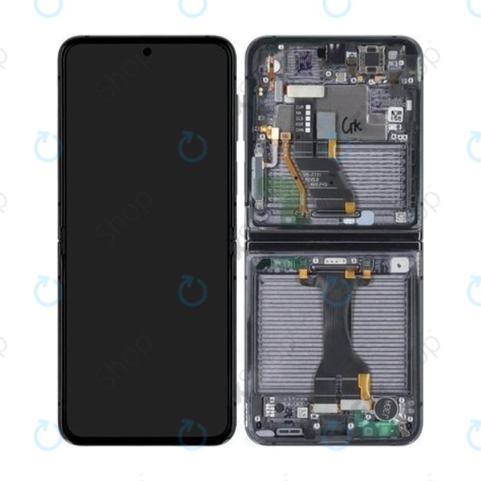 Schermo OLED per Samsung Z Flip 5 F731B, Graphite, Vetro touch con cornice