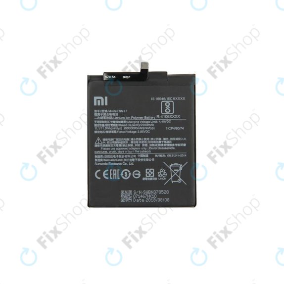 Batteria per Xiaomi Redmi 6, 6A, BN37, 46BN37W02093, 46BN37A06003, 3000mAh, Genuine Service Pack