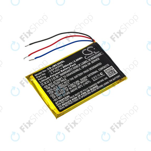 Batteria per JBL Clip 2, GSP383555, Li-Pol, 800mAh, 3.7V, HQ