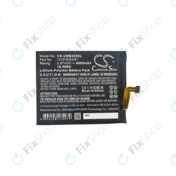 Batteria per Umidigi Bison, Plus, 1ICP/6/63/81, 4800mAh, HQ