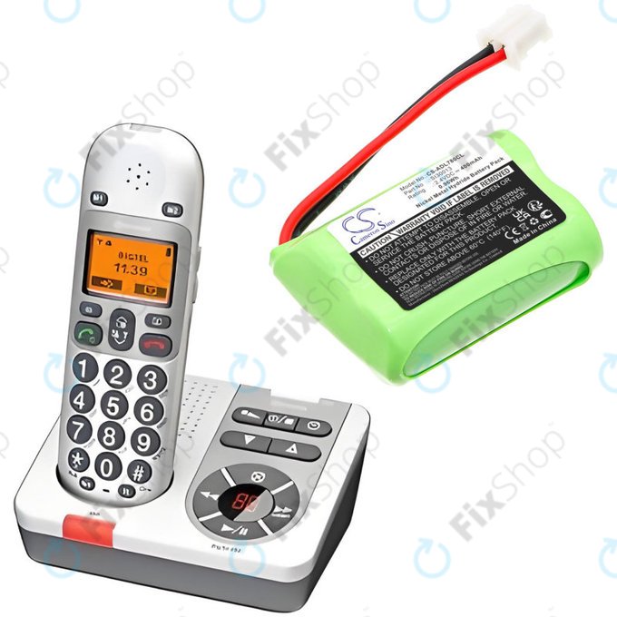 Batteria per SWITEL MD9300, 9500, AUDIOLINE Dect 7500, 7501, SL30013, Ni-MH, 400mAh, 2.4V, HQ