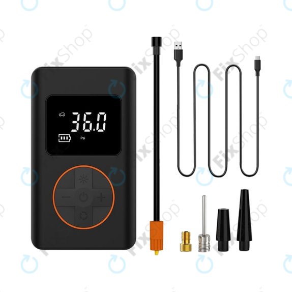 Compressore d'aria elettrico portatile con accessori, 7.4V, 1800mAh