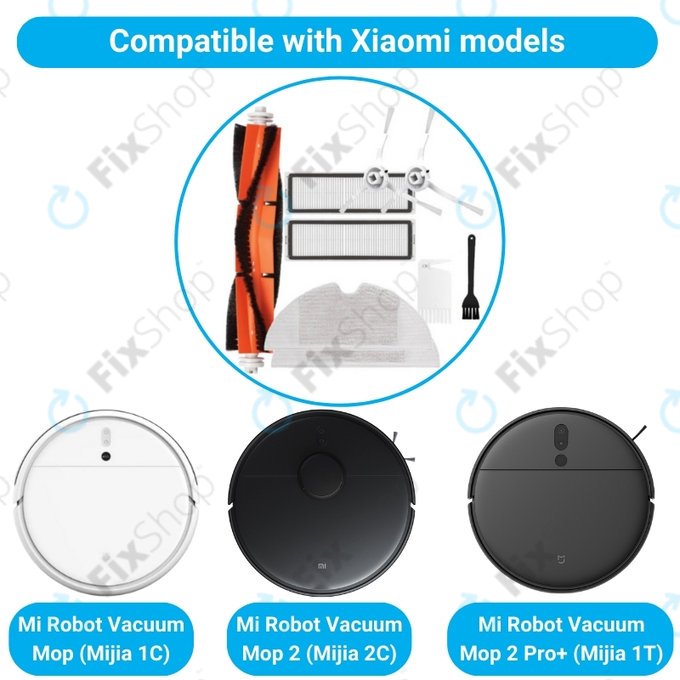 Set standard White per Xiaomi Mi Robot Vacuum Mop (Mijia 1C), 2 (Mijia 2C), 2 Pro+ (Mijia 1T)