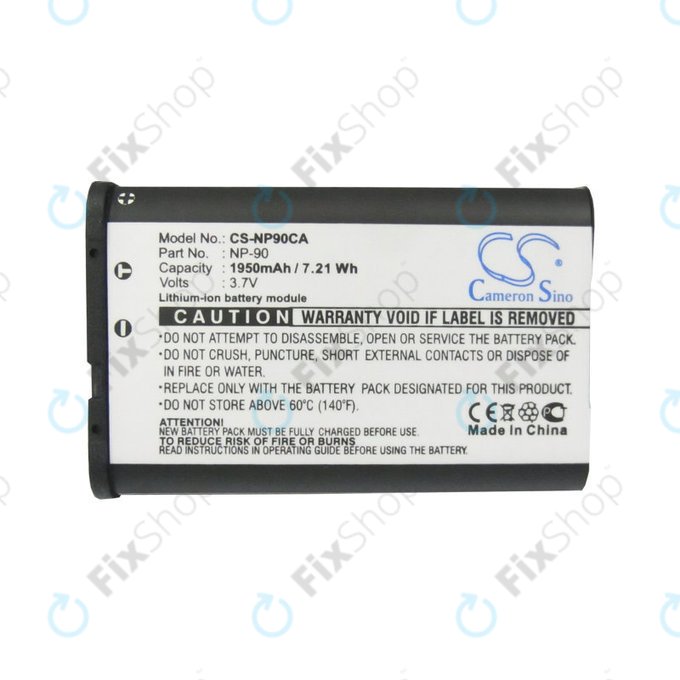 Batteria per Casio Exilim EX-H10, EX-FH100, EX-H15, EX-Z2000, EX-H20G, NP-90, Li-Ion, 1950mAh, 3.7V, HQ
