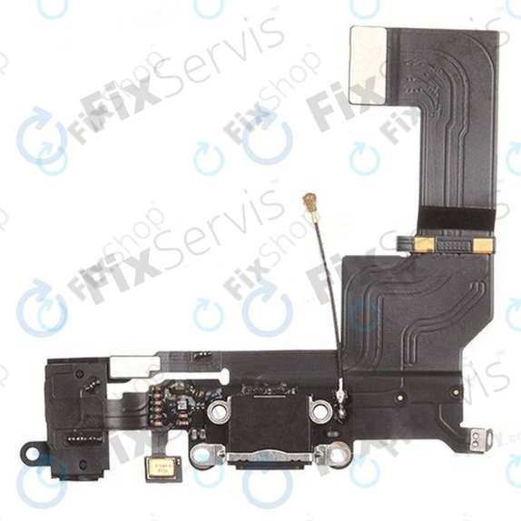 Connettore di ricarica + connettore jack + microfono + cavo flex per Apple iPhone 5S, Black