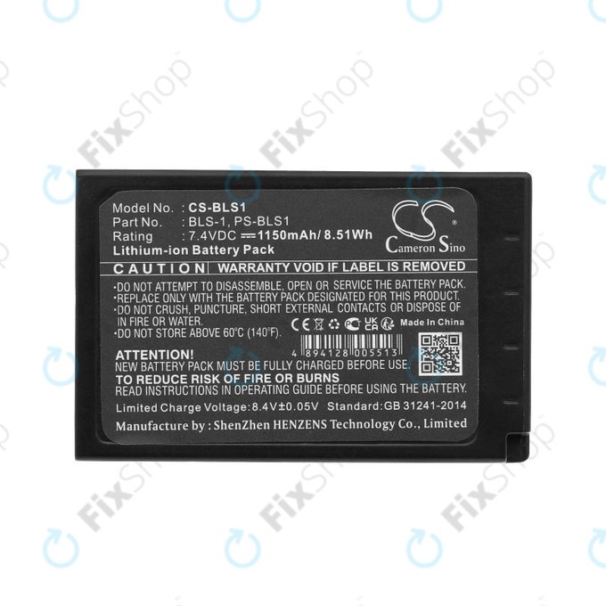 Batteria per Olympus E-400, PS-BLS1, Li-Ion, 1150mAh, 7.4V, HQ