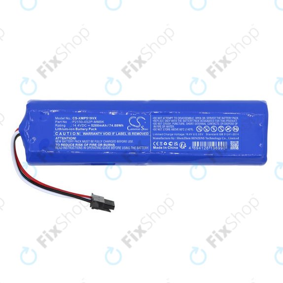 Batteria per Xiaomi Mi Robot Vacuum Mop 2 Ultra, Dreame D10s Pro, L10, L10s Pro, Ultra, L20 Ultra - Batéria P2150-4S2P-mmBK Li-Ion 14.4V 5200mAh, HQ