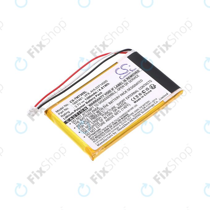 Batteria per TomTom Go 530 Live, 630T, 720, 730T, 930T, 1697461, Li-Polymer, 1300mAh, 3.7V, HQ