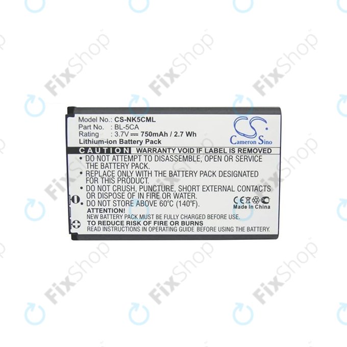 Batteria per Nokia 3110 Classic, BL-5C, 750mAh, HQ