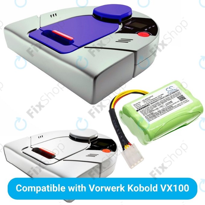 Batteria per Vorwerk Kobold VX100, 945-0006, Ni-MH, 3500mAh, 7.2V, HQ