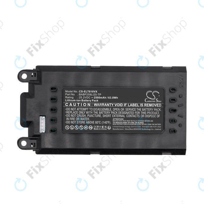 Batteria per Electrolux Well Q8, WQ81-3OMB WQ81-PANIM BABP259LI20-TP, Li-Ion, 2500mAh, 25.2V, HQ