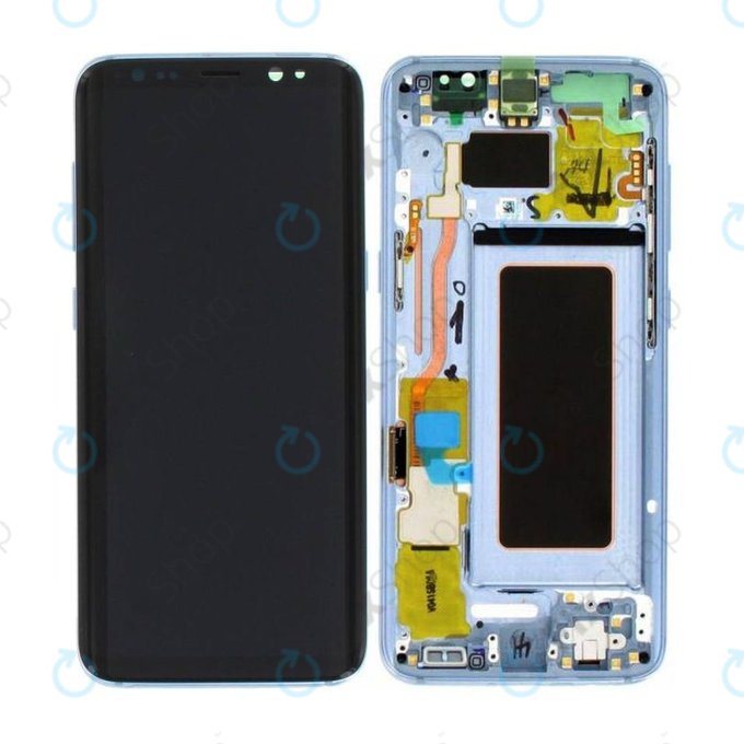 Schermo per Samsung S8 G950F, Coral Blue, Vetro touch con cornice, GH97-20457D, GH97-20473D, GH97-20458D, GH97-20629D, Genuine Service Pack