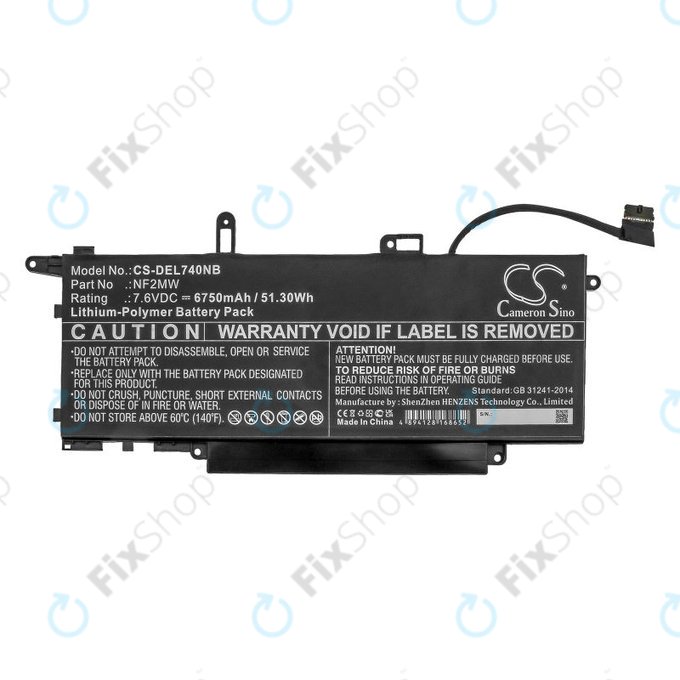 Batteria per Dell Latitude 7310 2-in-1, 7400 2-in-1, NF2MW, Li-Pol, 6750mAh, 7.6V, HQ