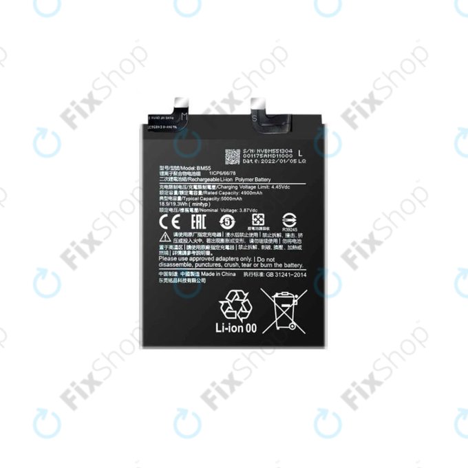 Batteria per Xiaomi Mi 11 Ultra, BM55, 5000mAh