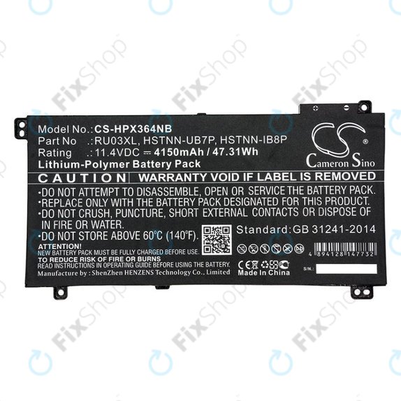 Batteria per HP ProBook x360 440 G1, x360 11 G3, HSTNN-UB7P, Li-Pol, 4150mAh, 11.4V, HQ