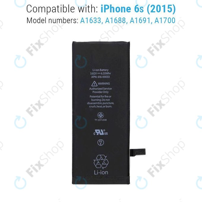 Batteria per iPhone 6S, 1715mAh, FixPremium