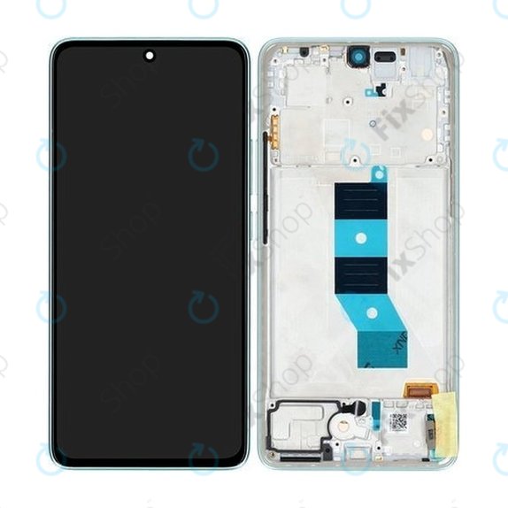 Schermo per Xiaomi Redmi Note 14 5G 24094RAD4G, Coral Green, Vetro touch con cornice, 56001800O1700, Genuine Service Pack