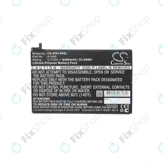 Batteria A1489 per Apple iPad Mini 2, Mini 3, A1512, 6400mAh, HQ