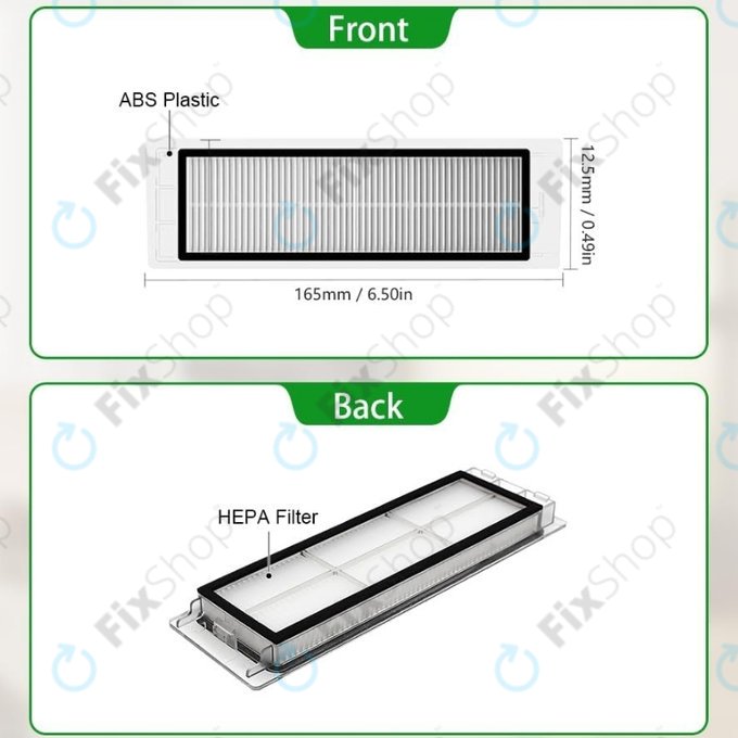 Filtro HEPA per Xiaomi RobGoldck S5, S5 Max, S6, S6 MaxV, S6 Pure, E4, E5, Mijia 1S, Mi Robot Vacuum Mop 1S, Xiaowa E2, E3, Lite C10 (2 pezzi)