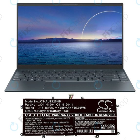 Batteria per Asus Zenbook 13, Zenbook 14, C41N1904, Li-Pol, 4250mAh, 15.48V, HQ