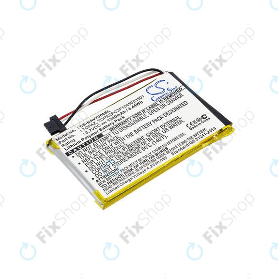 Batteria per Navigon 70, Topaz, Li-Pol, 1200mAh, 3.7V, HQ