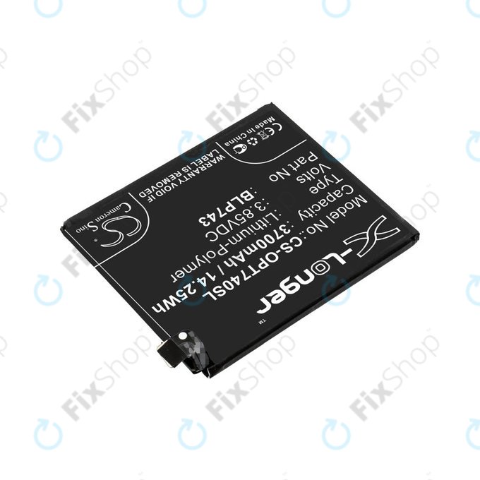 Batteria per OnePlus 7T, 3700mAh, Li-Pol, 3.85 V, BLP743, HQ