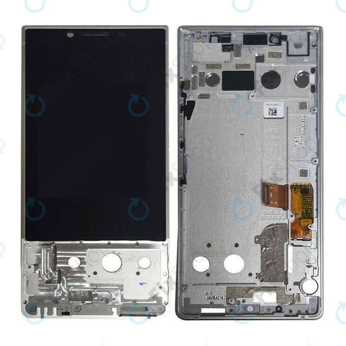Schermo per Blackberry Key2, Silver, Vetro touch con cornice