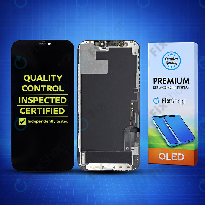 Schermo Hard OLED per iPhone 12, 12 Pro, Vetro touch con cornice, FixPremium