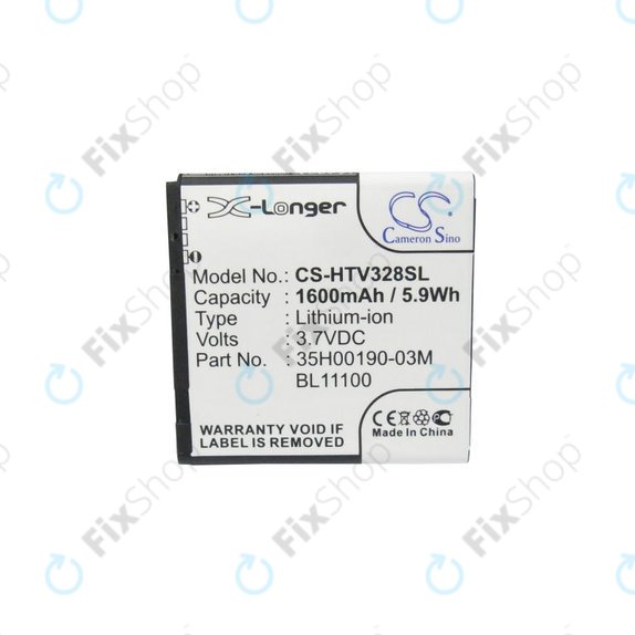 Batteria per HTC Desire X, Desire V, 35H00190-03M, Li-Ion, 3.7V, 1600mAh, HQ