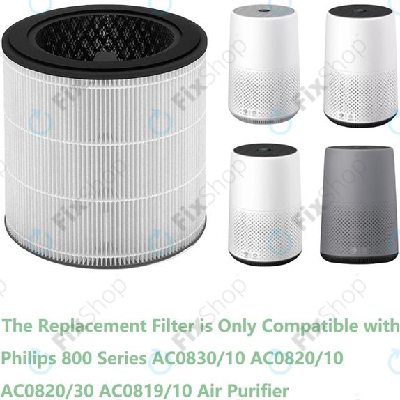 Filtro HEPA 3 in 1 per Philips 800-seriess, AC0830/10, AC0820/10, AC0820/30, AC0819/10 (Activated carbon)